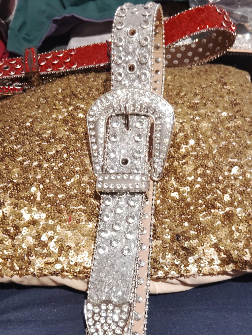 Bling 💎 Belts Bundle Deal Sparkling Rhinestone Women's Belt - Gold, Silver, Red